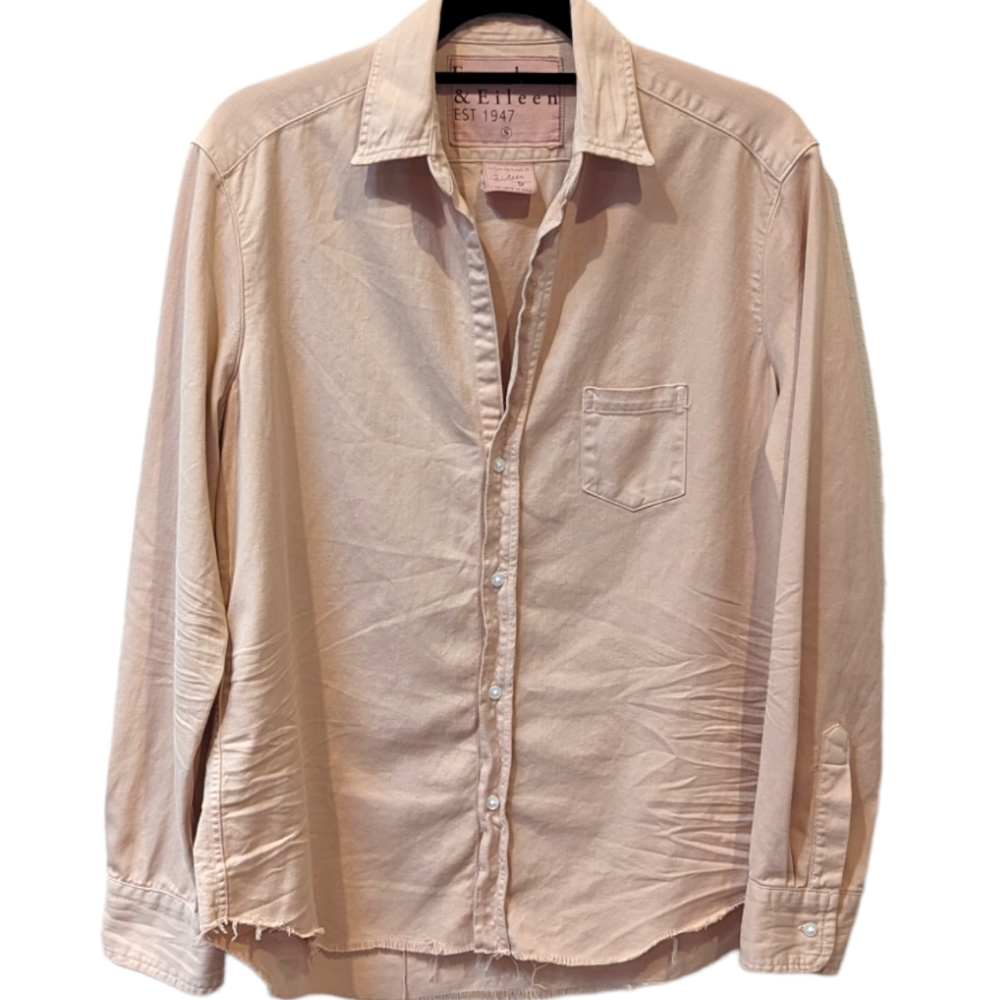 Frank and Eileen "Eileen" Italian Cotton Distressed Button Up Shirt (S)
